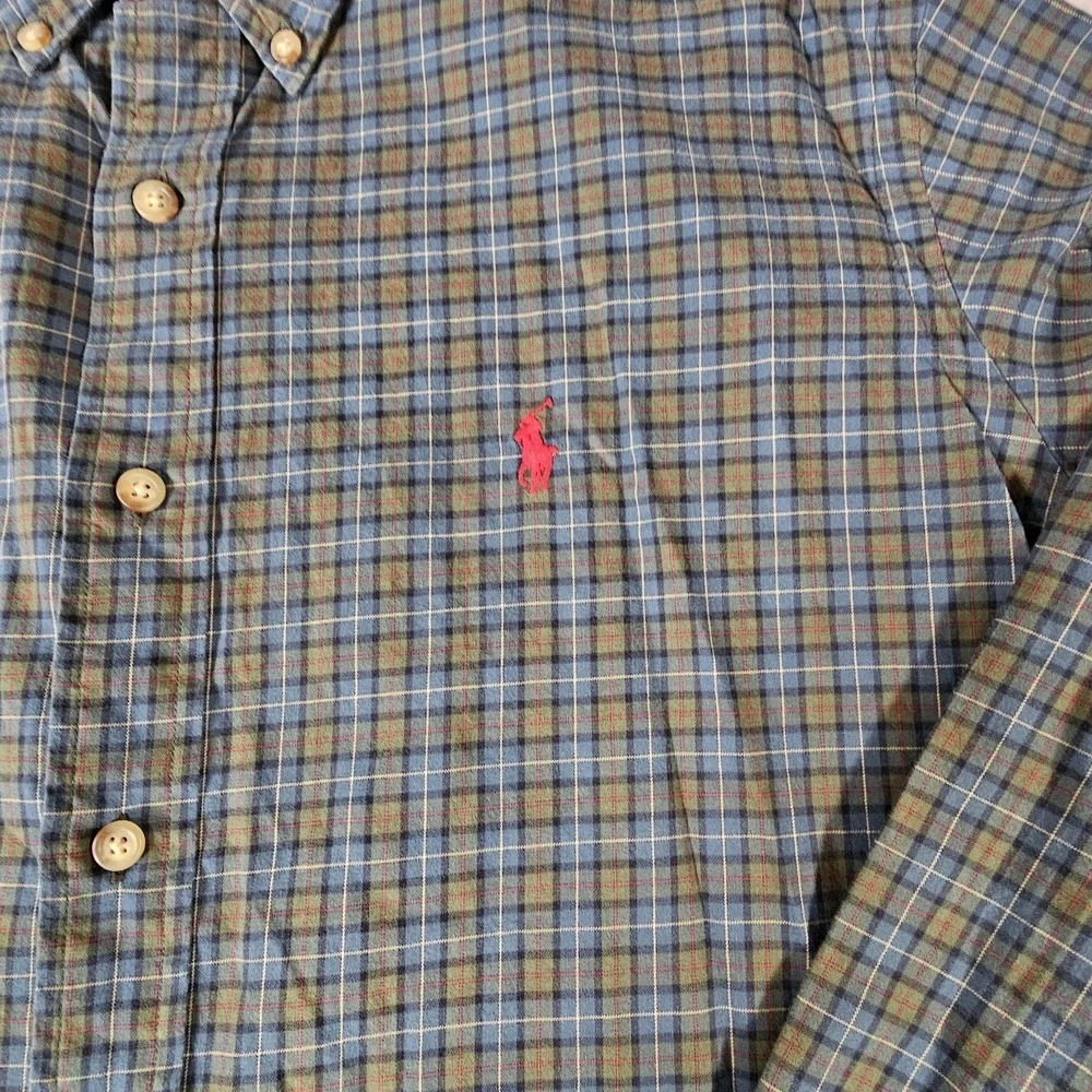 Polo Ralph Lauren Plaid Button Down Shirt Men's Size Large Classic Fit Gray